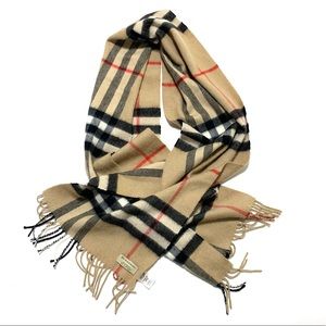 Burberry Plaid Scarf 100% Cashmere